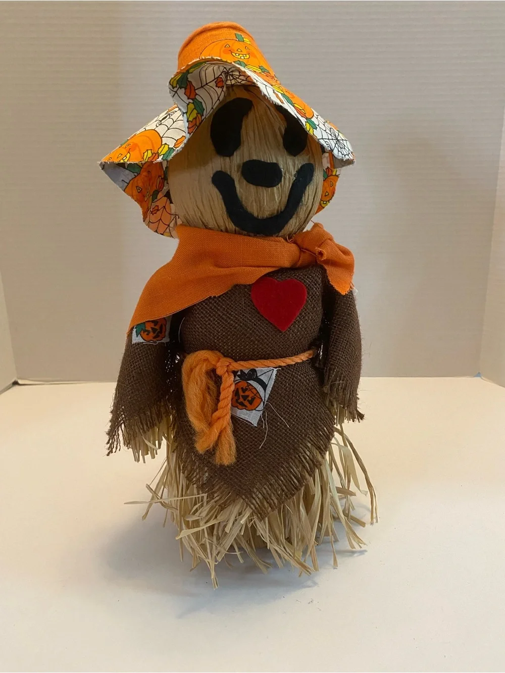 Scarecrow Harvest Decor Fabric Tabletop Decoration Fall Thanksgiving Straw